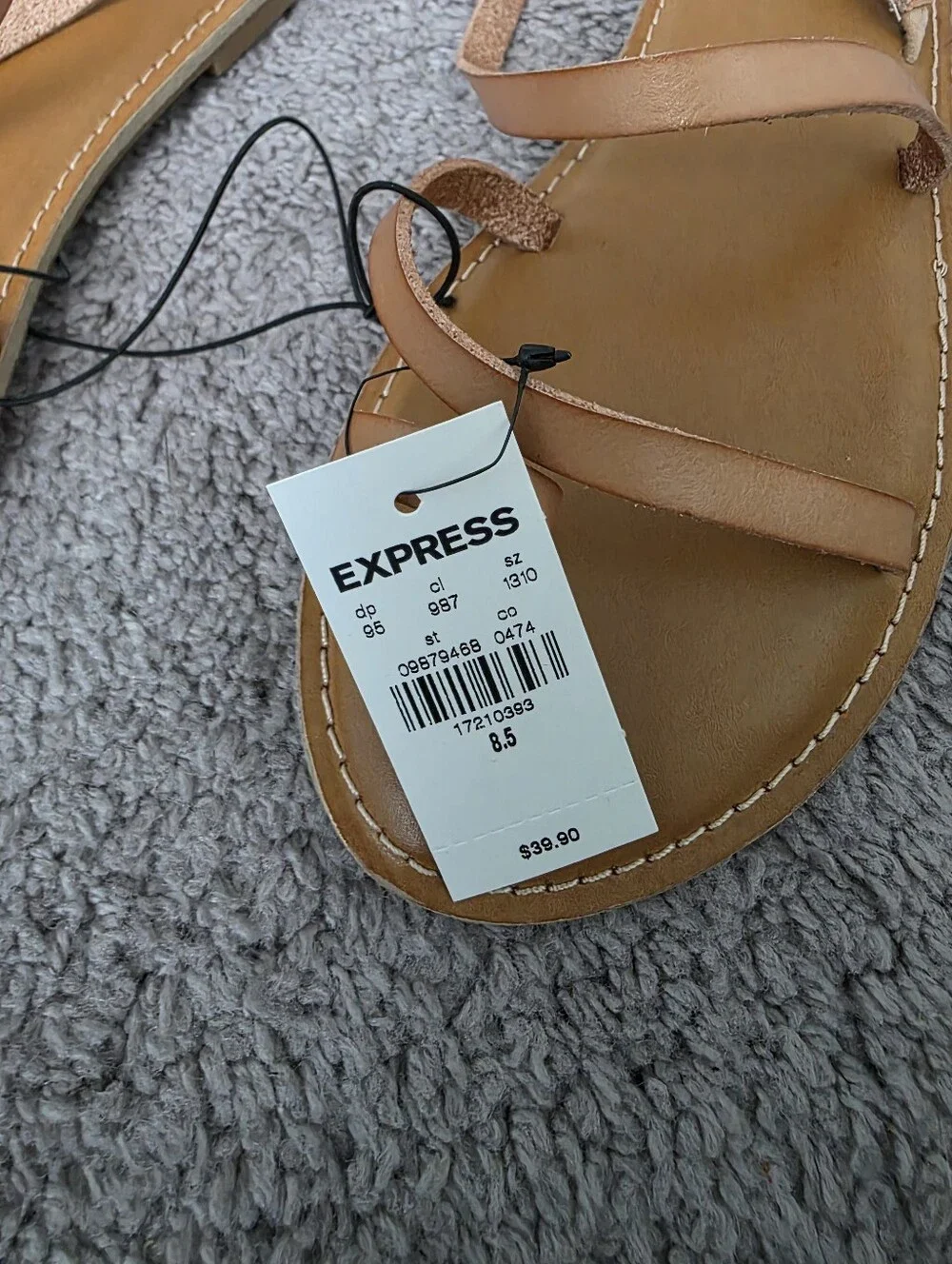 NWT Express Women’s Tan Strappy Flat Sandals